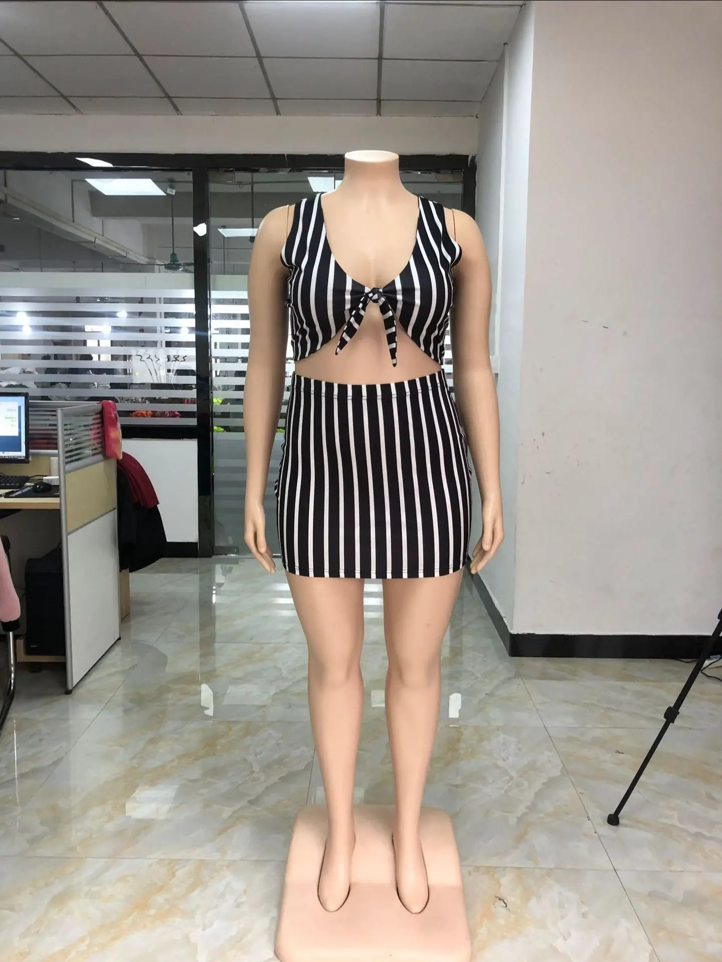 Plus Size Set 3xl 4xl 5xl Women Summer Skirt and Top Set Striped Crop Top Mini Skirt 2 Piece Skirt Set Two Piece Skirt Set