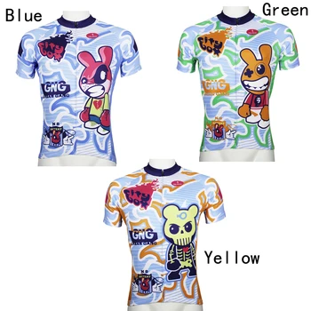 

CITY BOX NO DEFEAT Men's Short Sleeve Cycling Jersey Comfortable Green / Blue Bicycle Apparel Boxing Rabbit Skull Bike Clothing