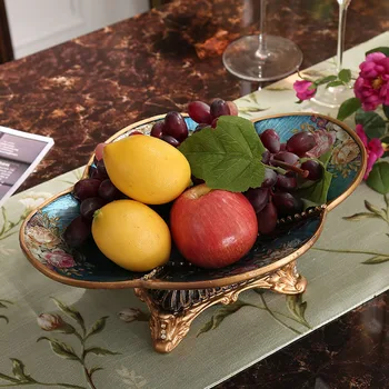 

large fruit plate decoration luxury American retro crafts jewelry ornaments Home Furnishing living room coffee table
