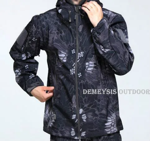 Софтшелл тактические костюмы Мужская Уличная походная одежда военная тактическая куртка уличная камуфляжная охотничья флисовая куртка с капюшоном - Цвет: typhon jacket