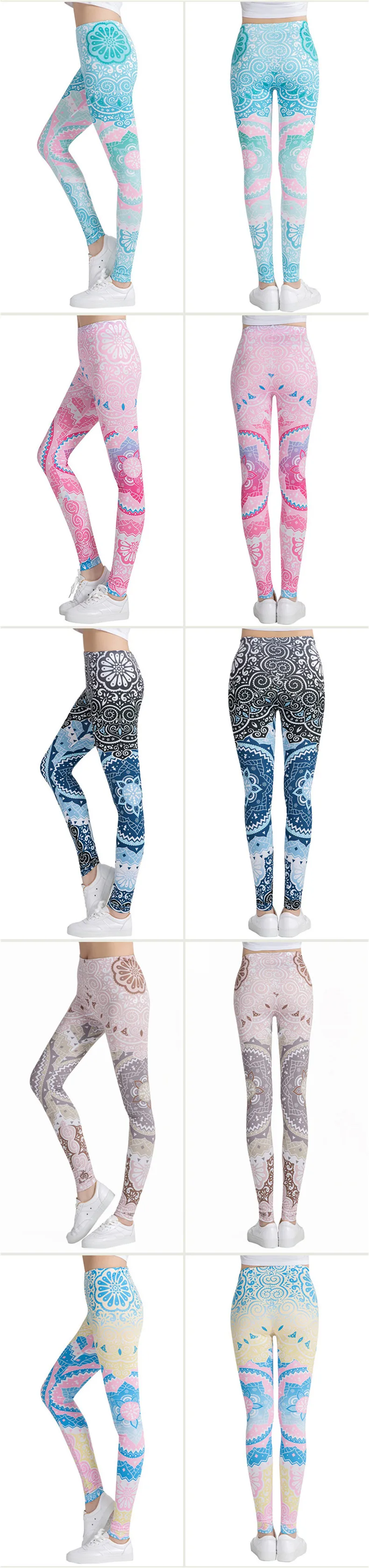 Yoga Pants Tights Workout Gym Running Leggings Flower Printed Sport Tights Women Yoga Leggings Quick Dry Fitness Jogging Pants (4)