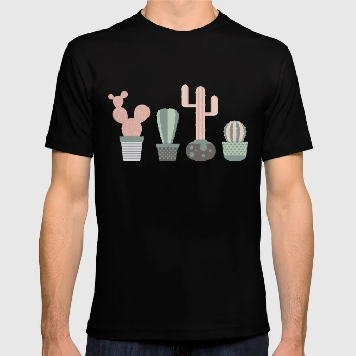 Spring summer Best t-shirt men cacti colors Short Print Cotton bape tees homme Clothing | Мужская одежда