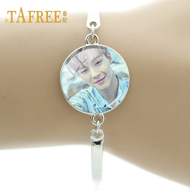 Шарм от tafree нежный браслет корейский поп мужской портфель MONSTA X Art личные фото вентилятор memento браслеты ювелирные изделия MN02 - Окраска металла: MN19