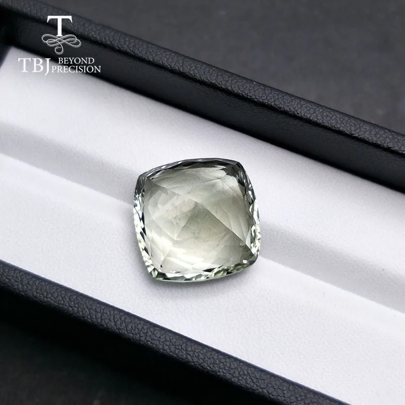 Tbj, натуральная большая зеленая Подушка цвета аметиста 17 мм, 19.40ct сотовая огранка драгоценный камень для самостоятельного изготовления ювелирных изделий