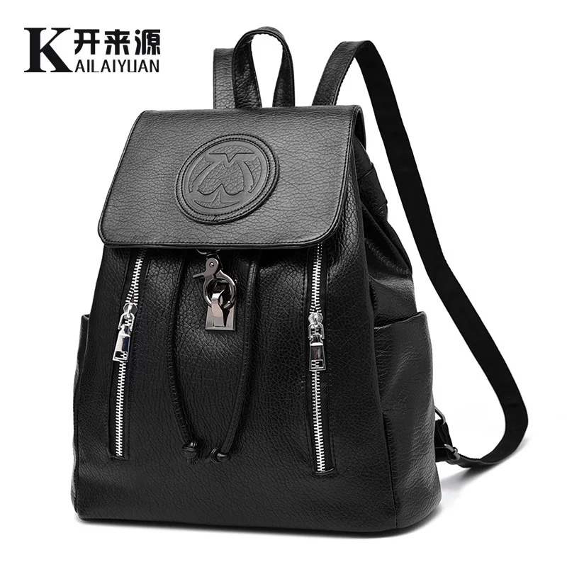 

100% Genuine leather Women backpack 2019new backpack embossed fashionista new spring and summer fashion leisure Korean women
