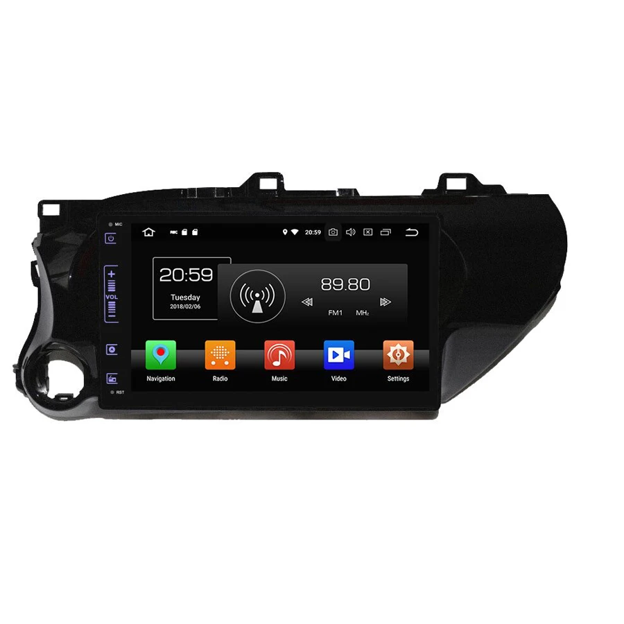 

Navirider Android 8.0 radio tape recorder octa Core 4GB RAM 32GB rom with IPS screen for toyota Hilux 2016-2018 gps multimedia