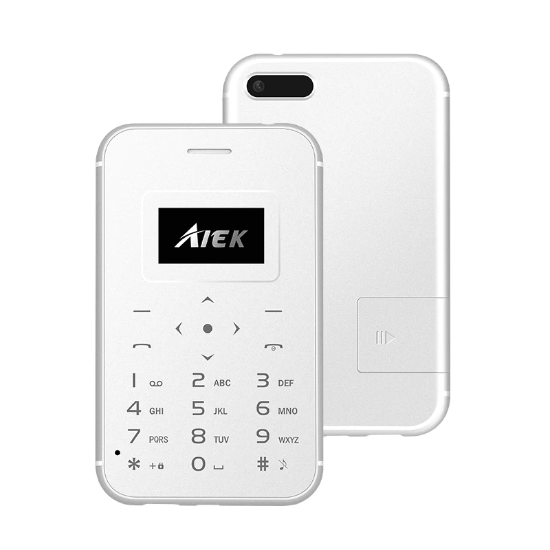 Ультратонкий телефон для кредитных карт AIEK X8 Bluetooth 3,0 320mAn аккумулятор светодиодный фонарик мини карманный мобильный телефон