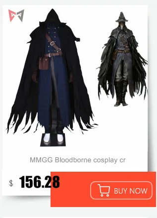 MMGG Bloodborne Косплей Охотник Ludwig Косплей Костюм кожаный жилет пальто брюки шляпа шарф часы ожерелье маска 14 шт. набор