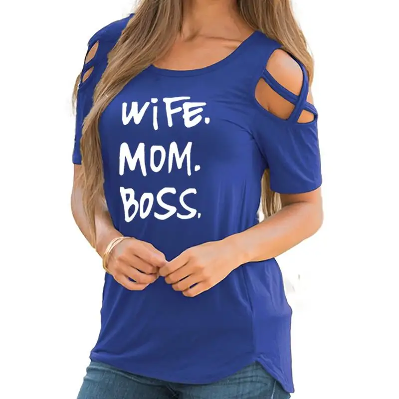 

2018 New Fashion WIFE MOM BOSS Print Top T-Shirt Tops Plus Size Silicone Femme Size Cropped Wonder Woman Cactus