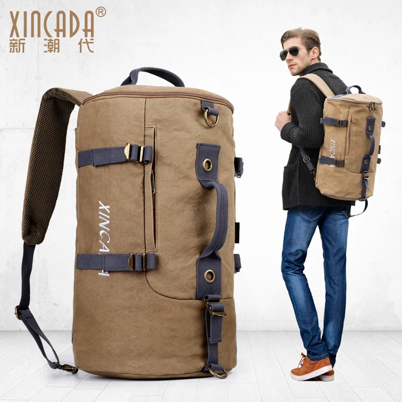

XINCADA Canvas Totes men's casual Shoulder bag diagonal cross briefcase multi-function male Messenger Bags Leisure Travel Bag