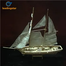 LeadingStar 1:100 Scale Wooden Wood Sailboat Ship Kits Home DIY Model Home Decoration Boat Gift Toy for Kids zk40