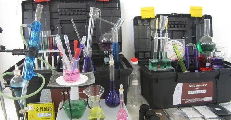 Лабораторное Оборудование Набор инструментов химический эксперимент набор инструментов, стеклянная посуда трубы, колба, реагент для различных химических экспериментов