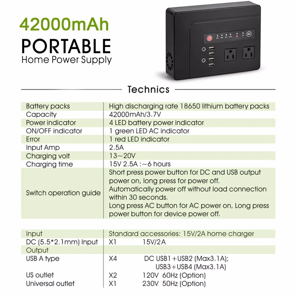 CARGOOL Car Jump Starter Power Bank Power Supply Rechargeable Battery Pack 2 AC Outlets for Laptops Tablets Phones 42000mAh 200W CARGOOL Car Jump Starter Power Bank Power Supply Rechargeable Battery Pack 2 AC Outlets for Laptops Tablets Phones 42000mAh 200W