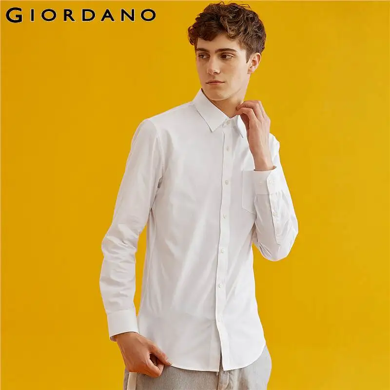 Giordano две мужские повседневные рубашки с длинными рукавами из slim fit, имеется несколько цветовых решений и размеров