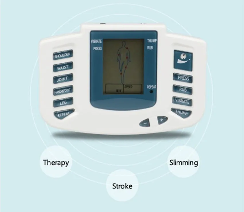 JR309 Медицинский Электрический массажер для мышечного стимулятора, машина для терапии акупунктурой, массажер для похудения, 20 шт. подушечек