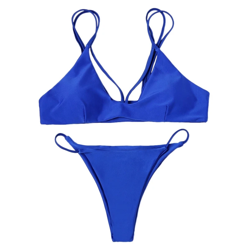 

Solid Color Bikini Split Swimsuit Beachwear Bikini Split Two-Piece Swimsuit