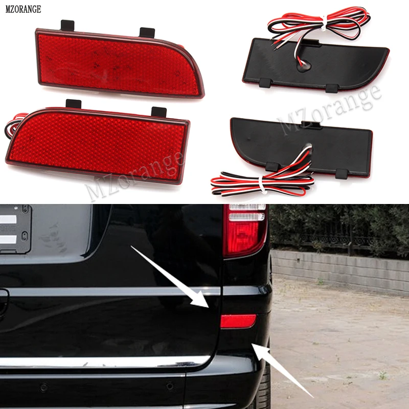 

MZORANGE 2PCS LED Rear Bumper Reflector Brake Fog Light Tail Light for Mercedes Benz vito viano W639 2003-2014