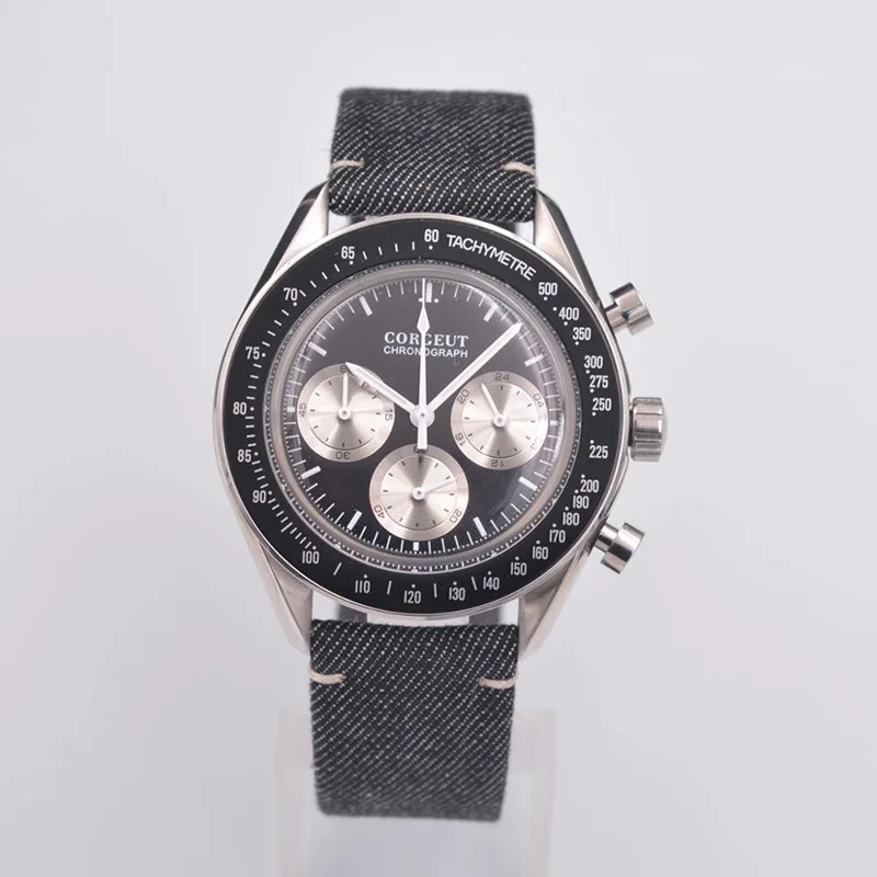 

2019 corgeut Mens Watches Top Brand Luxury Men's Military Sports clock 24 hours full chronograph Multifunction Quartz watch