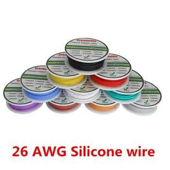 

50m 26 AWG Flexible Silicone Wire 5 Colors RC Cable Line With Spool Package 1 / Package 2 Tinned Copper Wire Electrical Wire