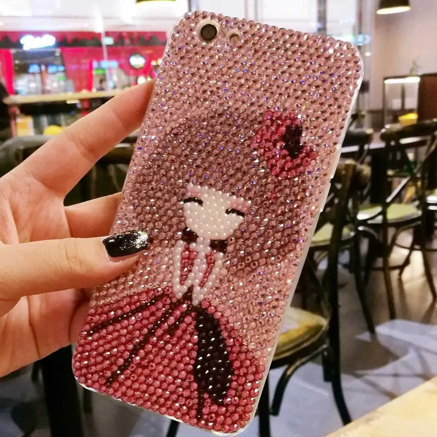 

For iPhone 7 7plus Bling Crystal Luxury Pretty girl Diamond case for iphone 6 6S 6Splus 8 8plus X Luxury Girl Lady gift case