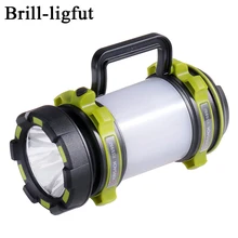 Высокая мощность перезаряжаемый портативный прожектор Многофункциональный водонепроницаемый Светодиодный прожектор Открытый охотничий кемпинг фонарь фонарик