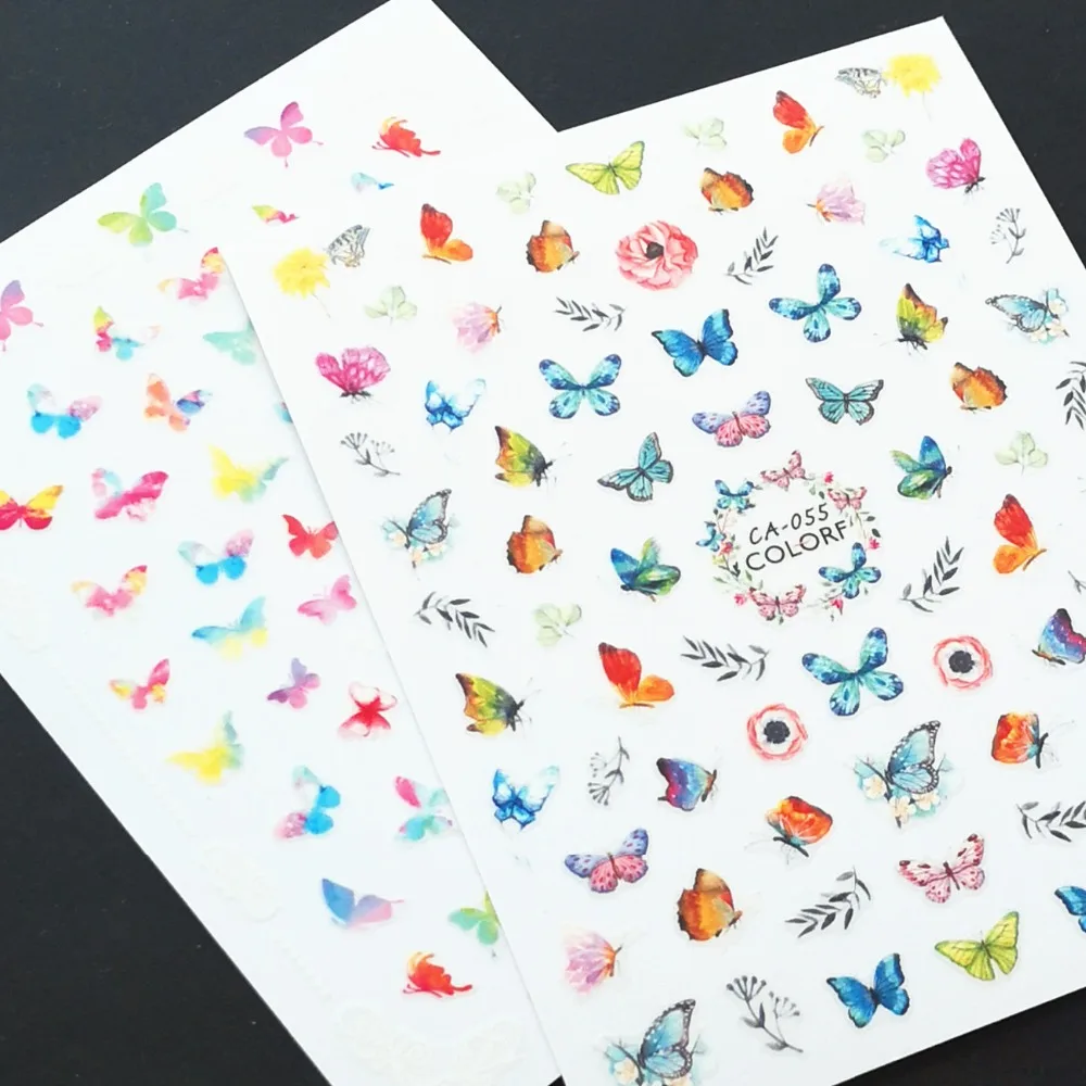

Newest CA-55 56 butterfly 3d nail art sticker decal stamping template Japan Korea type DIY nail decorations for nail art