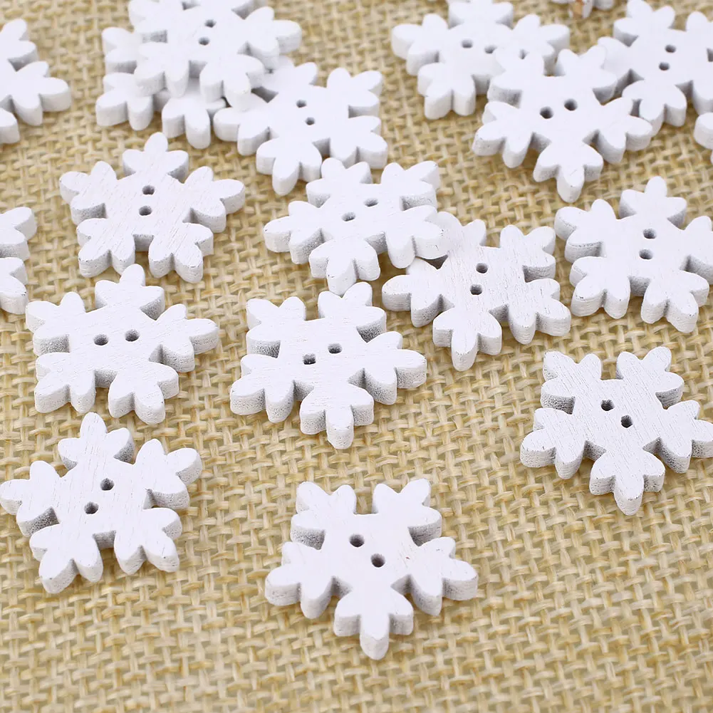 25PCS/Pack Christmas Snowflake Button Knitting Accessories Supplies
