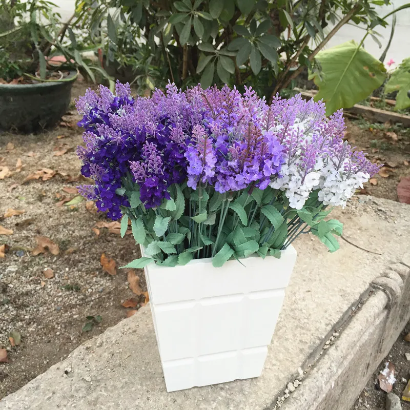 

DIY Craft Gift Artificial 2Pcs/lot Lavender Flowers Bride Wreath Scrapbooking Fake Silk Flower for Home Wedding Decoration