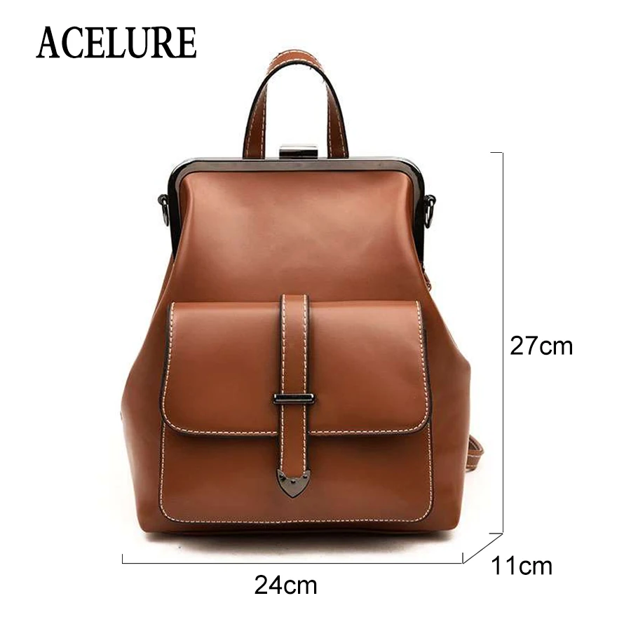 ACELURE النساء حقيبة ظهر مصنوعة من الجلد خمر الإناث حقيبة كتف Sac دوس السفر السيدات Bagpack Mochilas الحقائب المدرسية للبنات جديد