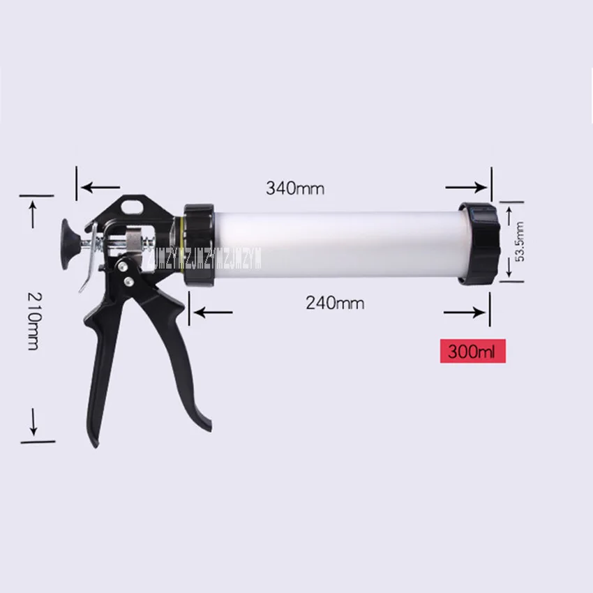 300 мл двойного назначения Стекло клеевой пистолет C20512 баррель Тип мягкий силиконовый пистолет руководство утолщение Алюминий сплав