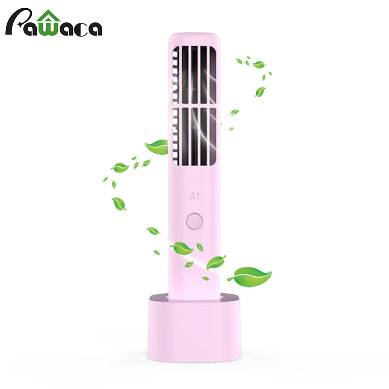 

Summer Mini Leafless Fan Quiet And Windy USB Charging Three-speed Air Supply Small And Portable Cooling Fan Home Office Powerful