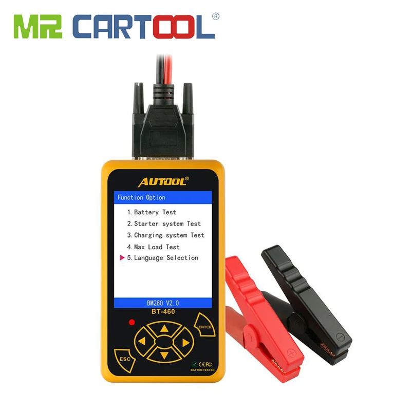 

BT460 Battery Tester Car 12V 24V Digital Analyzer Automotive Cranking Charger CCA Vehicle 4" TFT Auto Portable Diagnostic Tools