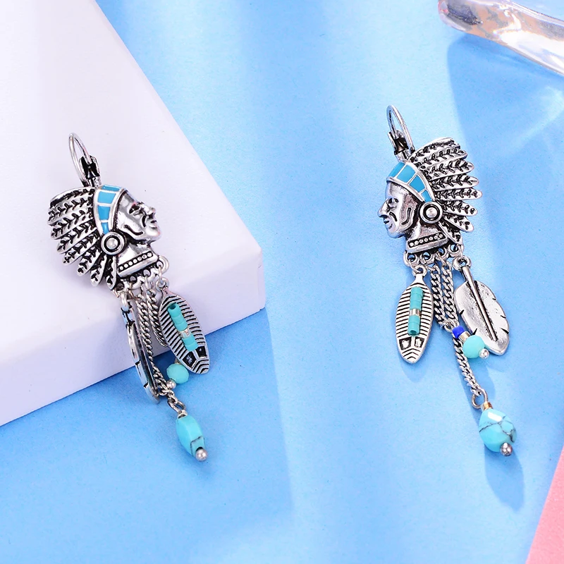 Ethnic Drop Earrings for women Vintage Indian Jewelry Tassel Feather Long Earrings Fashion Jewelry Bisuteria brincos 2018 - Image 2
