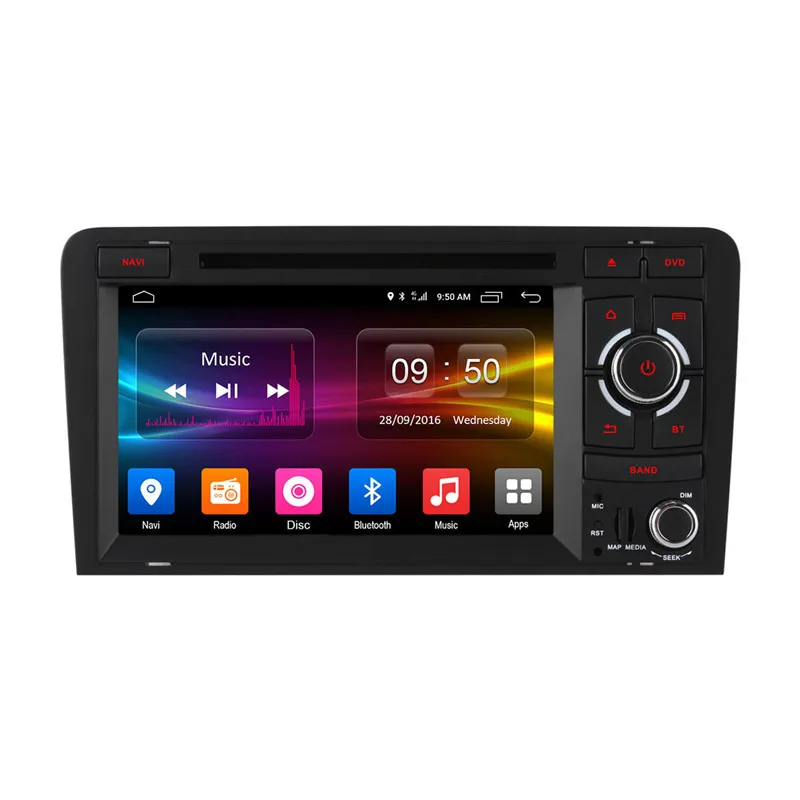 Perfect 1024X600 Octa 8 Core 2GB RAM Android 6.0 4G SIM LTE Wifi Car DVD Player for AUDI A3 2002-2011 GPS Navigation Radio Stereo System 1