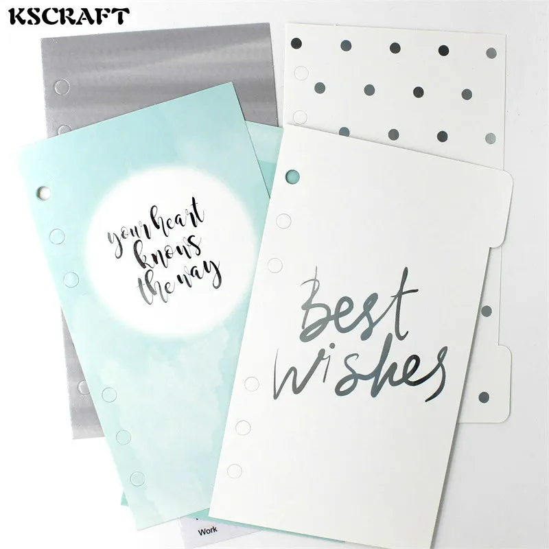 

KSCRAFT 6 Holes A6 Sunmer Series Planner Divider Loose Leaf Notebook Spiral Planner Refill Inner Paper Pages