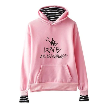 

One Love Manchester Hoodie Women Singer Ariana Grande Harajuku Sweatshirt Stripe Patchwork Pullover Femme Casual Hooded Tops