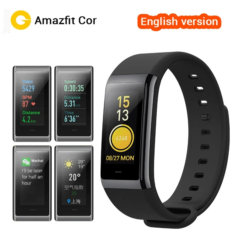 [Английская версия] Xiaomi Amazfit Cor смарт часы Midong браслет Цвет IPS Экран сердечного