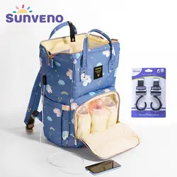 Sunveno мода Мумия материнства подгузник сумка бренда большой емкости для сумка рюкзак дизайнер кормящих сумка для ухода за ребенком