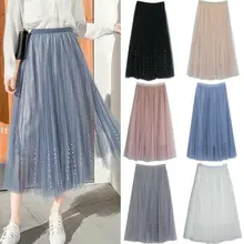 Модная Летняя женская юбка-пачка из тюля с эластичной резинкой на талии многослойная юбка сетчатая газовая юбка вечерние свадебные выпускные юбки