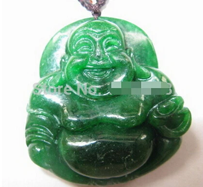 

Free shipping >>@>> hot sell Chinses green jade Maitreya Buddha Necklaces & Pendants