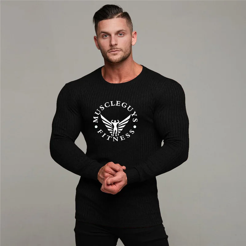 pulôver suéteres casuais outono fitness camisola de malha masculino camisa roupas