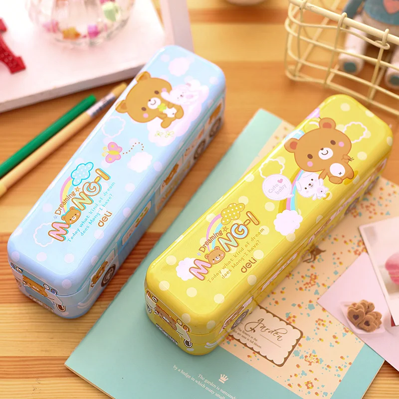 

ZT2018 New Escolar Multifunctional Stationery Storage Box Male And Female Students Iron Three Layer Pencil WJ-XXWJ315-
