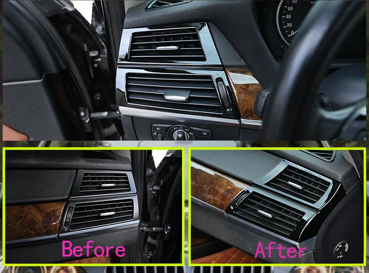 Глянцевый черный ABS Автомобильный интерьер рулевого колеса украшения полосы рамка Крышка отделка наклейка для BMW X5 X6 E70 E71 2008-2013