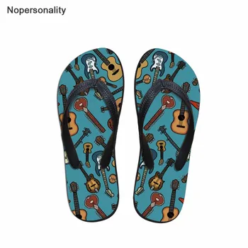 

Nopersonality 2019 Summer Slipper for Men with Guitar Instrument Prints Flats Beach Flipflops Soft Rubber Shoes Adults terlik