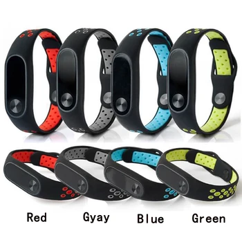 

Silicone Strap For Xiaomi Mi Band 2 Double Color Wrist Bracelet For MiBand 2 Breathable Wristband Smart Band Accessories