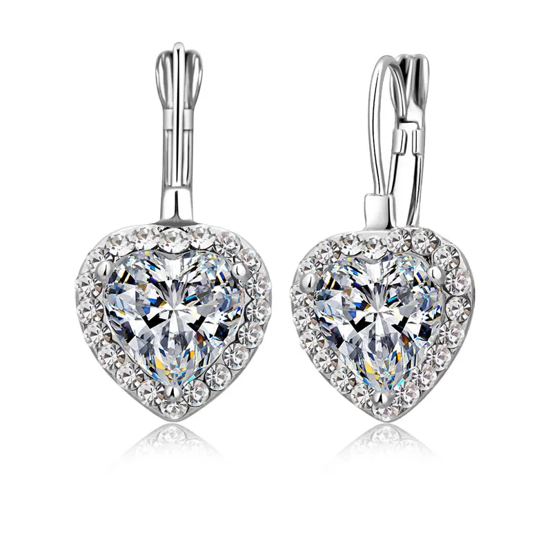 

Wholesale 925 Sterling Silver Earring Promotion Shiny Cubic Zirconia Crystal Piercing Earrings Brincos Ear Jewelry