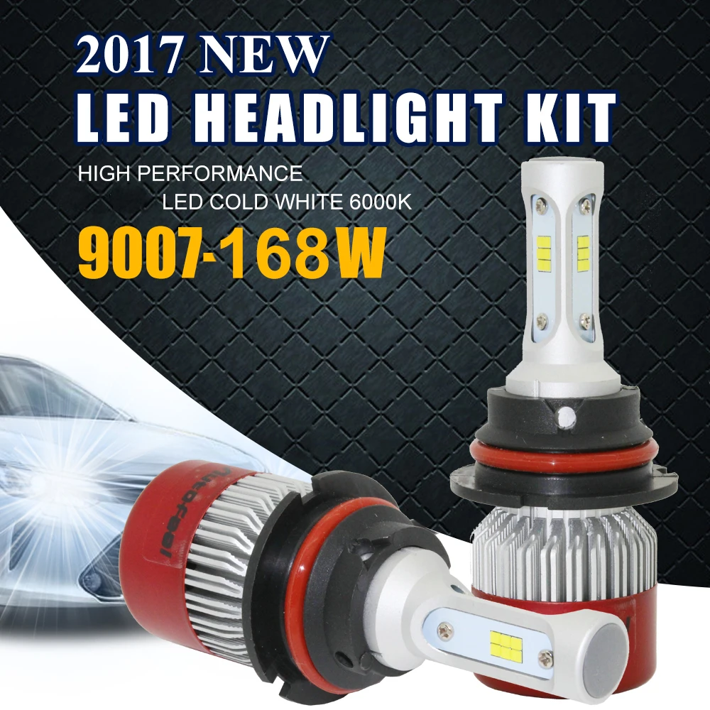 Autofeel LED Auto Headlamp 9007 HB5 Plug Hi Low Beam 84W 8000LM 6500K Automobiles LED Headlights