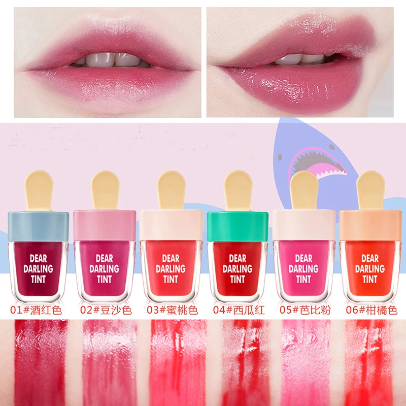 6 цветов, корейский стиль, жидкая матовая губная помада для мороженого, долговременный увлажнитель, водостойкий блеск для губ, макияж, инструмент для красоты