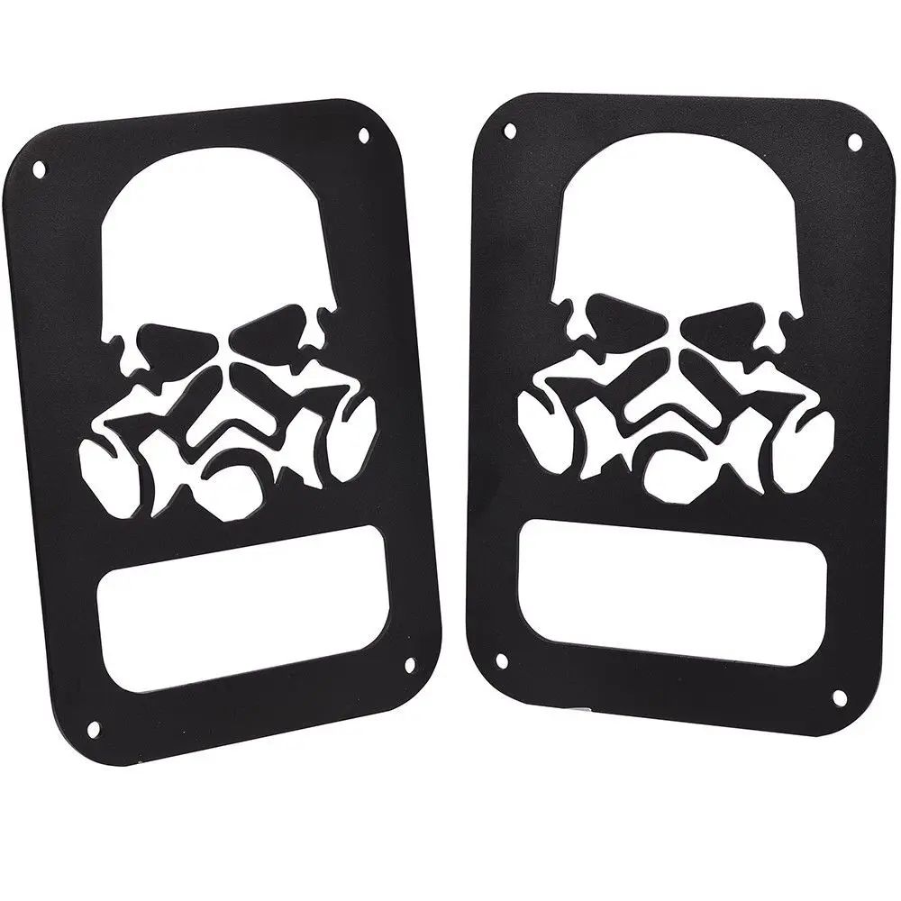 Metal Skull Tail Light Cover Protect Cover For Jeep Wrangler JK 2007