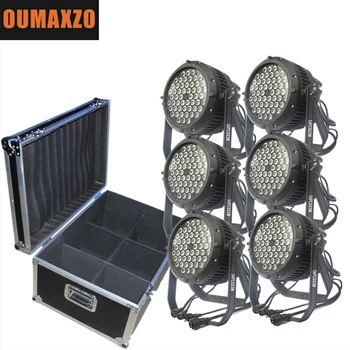 

6pcs/lot with flight case Lighting stage show 3in1 outdoor waterproof par 54pcs led par can dmx 54pcs RGB 3in 1 LED dj Light